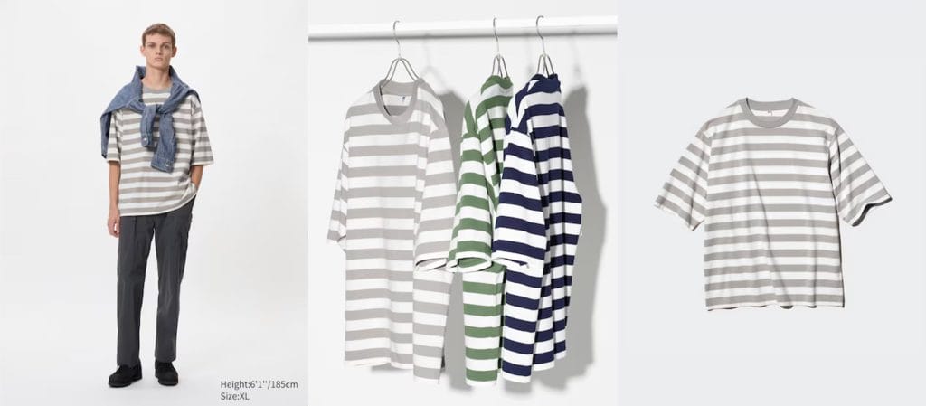 T-Shirt Oversize Garis Kerah Bulat
