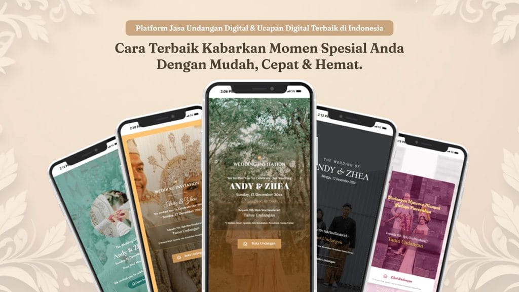 Featured Image Mockup Undangan Pernikahan Digital Sannubari Responsive Mobile Friendly di Smartphone