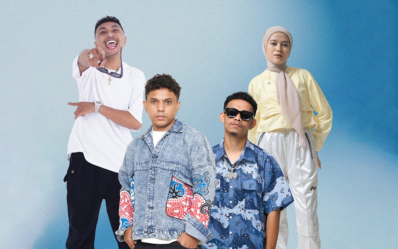 Silet Open Up, Jacson Zeran, Juan Reza, dan Diva Aurel berpose bersama saat promosi lagu Tabola Bale