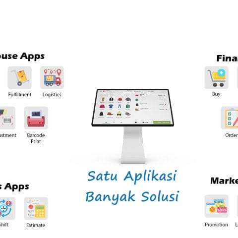 Tampilan fitur DealPOS sebagai aplikasi stok barang terintegrasi untuk mengelola inventory, warehouse, penjualan, finance, dan marketing dalam satu sistem.