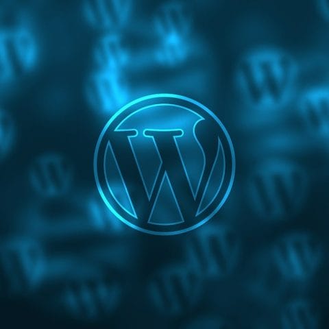 Logo WordPress berwarna biru sebagai ilustrasi perbedaan WordPress.com dan WordPress.org