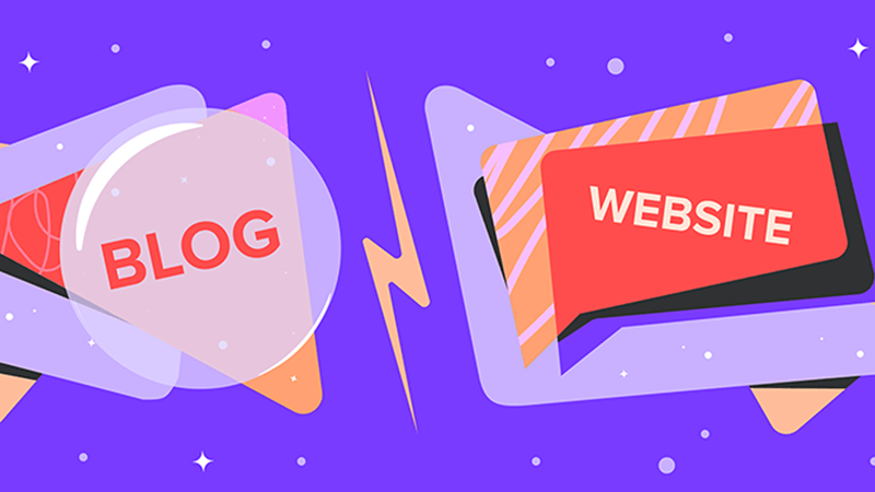 Ilustrasi perbedaan blog dan website