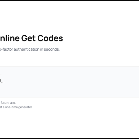 Tampilan halaman utama 2FA Auth dengan kolom input untuk memasukkan secret key dan tombol Get Codes.