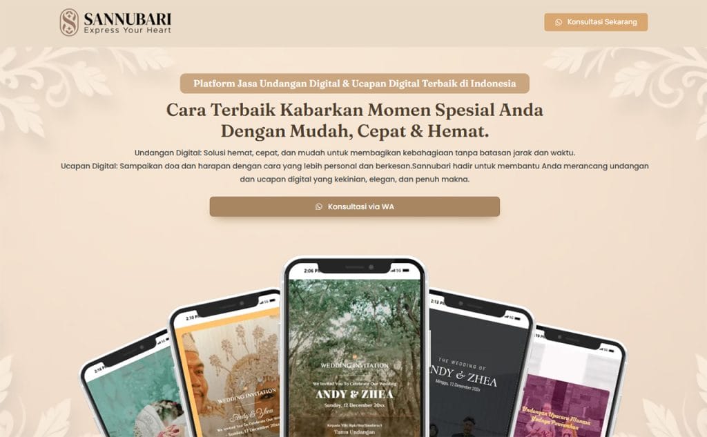 Contoh Desain Undangan Pernikahan Digital di Smartphone