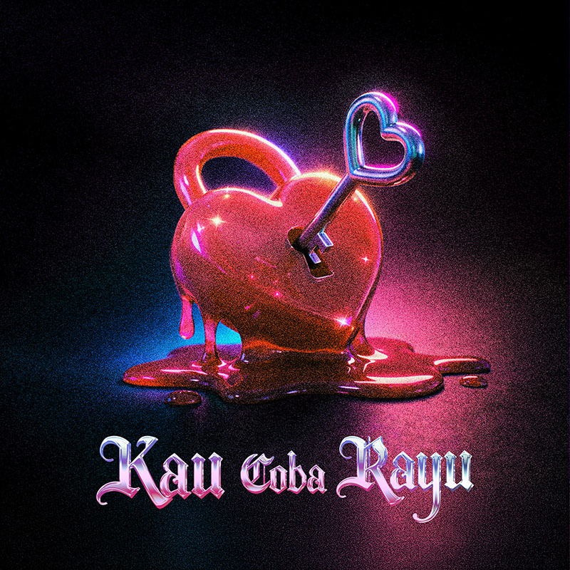 Cover single Kenny Jacta Kau Coba Rayu dengan ilustrasi hati meleleh dan kunci berbentuk hati