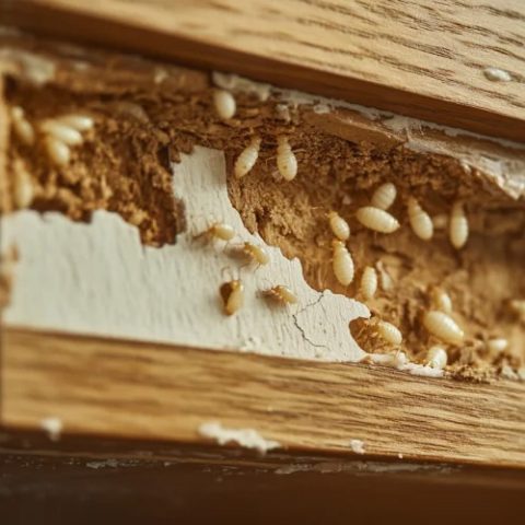 serangan rayap pada kayu rumah yang menyebabkan kerusakan bangunan