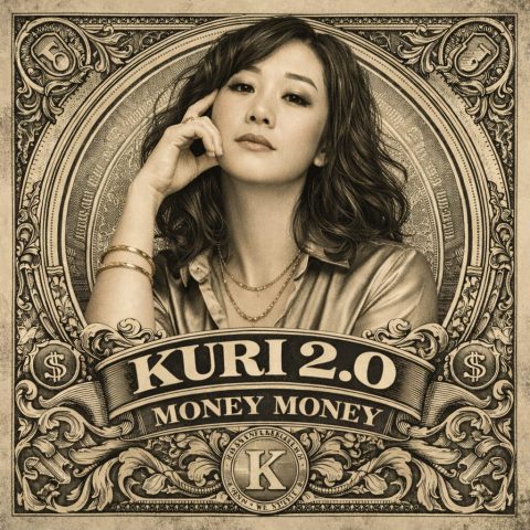 KURI 2.0 Money Money single cover dengan desain uang klasik dan nuansa vintage