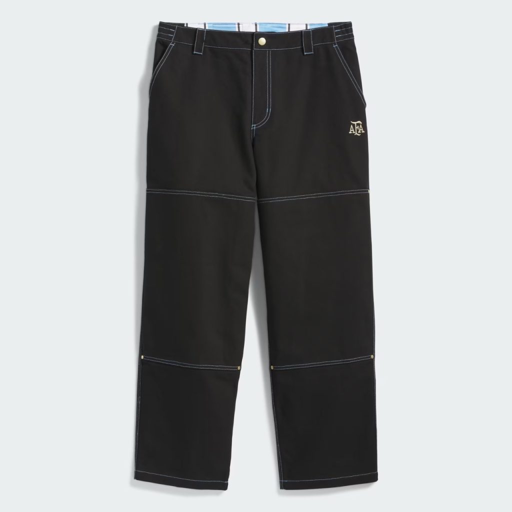 Argentina x Thrasher Chino warna hitam hasil kolaborasi adidas dan Thrasher dengan bahan canvas katun