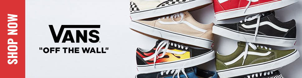 Banner promo Vans Sneakers dengan tombol Shop Now di Homepage.